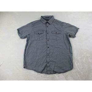 Sean John Shirt Mens Large Gray Button Up Cotton Casual*